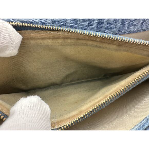 Fendi Zucca FF Jacquard in Shades of Blue Long Wallet (Denim) - Picture 10 of 16